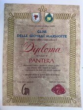 DIPLOMA CLUB DELLE GIOVANI MARMOTTE – GRADO PANTERA
