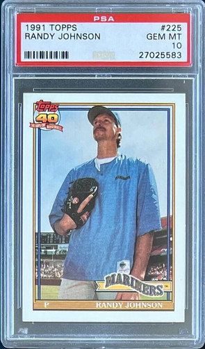 1991 topps 225 randy johnson - topps,