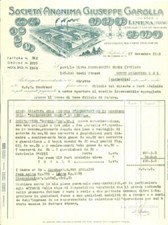 1949 LIMENA (PD) Società Anonima Giuseppe GAROLLA Macchine enologiche Fattura
