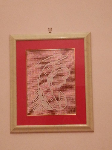 Quadro uncinetto filet con - uncinetto,
