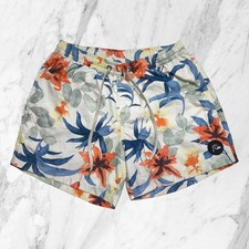 QUIKSILVER Costume Uomo Fiori Floreale Tasche Elastico Boxer Mare Taglia S