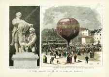 Stampa antica PALLONCINO ARIA