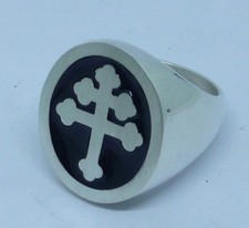 ANELLO CROCE LORENA ARGENTO 925 LORRAINE CROSS RING STERLING SILVER XL SMALTO