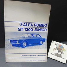 Allegato Libretto uso e manutenzione Alfa Romeo Gt 1300 Junior italiano 1971