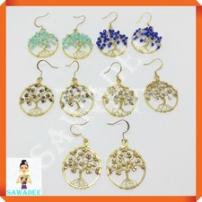 Orecchini albero della vita con pietra cristallo luminosi Boho Hippye  Gipsy per