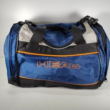 Borsone HEAD Sport Palestra Blu Grigio Arancione Holdall Viaggio Retrò Vintage Usato