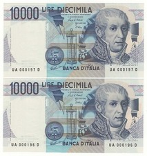10000 LIRE VOLTA NUMERI BASSI
