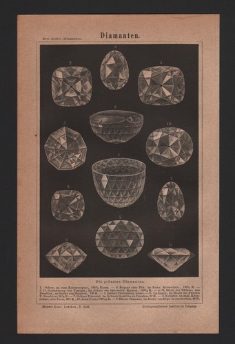 Litografia 1875 diamanti - 1875:,