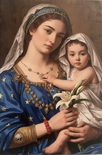 MADONNA CON BAMBINO STAMPA SU