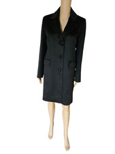 Cappotto Donna Elegante 100% Cashmere Premium Business Nero Made in Italy S2XL