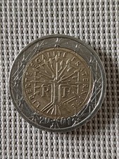 Moneta da 2 euro Francese con errore di conio del 2001
