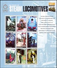 Sierra Leone 2004 Treni/Motori a Vapore/Locomotive/Ferrovia/Trasporto 9v (s1762d)