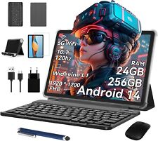 BESTTAB A20 Tablet Android 14, 10 Pollici Tablet Set con Octa-core, 24GB RAM + 2