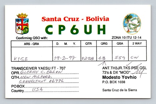 Radioamatore qsl cp6uh - radioamatore, santa