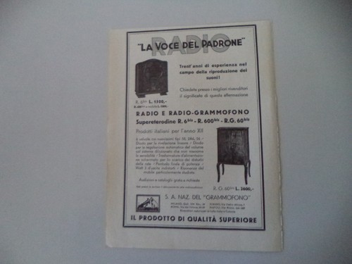 Advertising pubblicità 1933 - pubblicità,