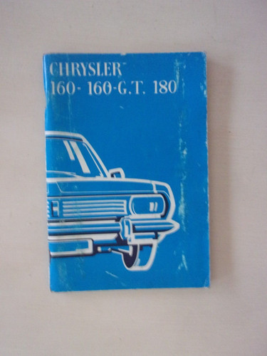 Chrysler 160 160gt - chrysler, livret