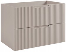 Armadio Armadietto Bagno Lavandino Lavabo Mobile Senza Pomelli 80 cm VENA Beige