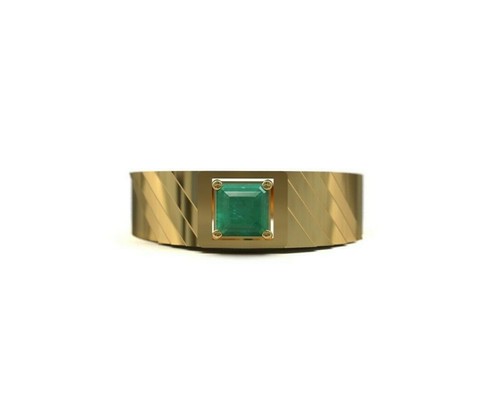 14k oro smeraldo uomo - oro, anello