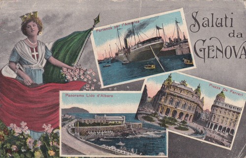 Cartolina genova saluti - cartolina, ,saluti