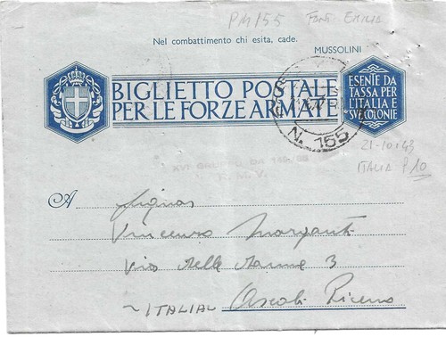 Posta militare 155 italia - n°155, (italia