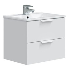 Mobile bagno sospeso cm 60 bianco lucido 60x45x50h lavabo in ceramica incluso