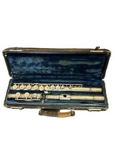 Flauto e custodia in argento