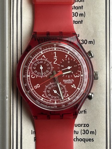 Swatch chrono scr101 rouge - chrono, le