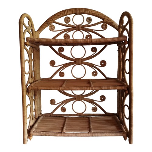 Scaffale vintage boho rattan