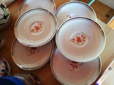 6 Piattini Bavaria dolce vintage caffè piatti piani bianchi porcellana decori