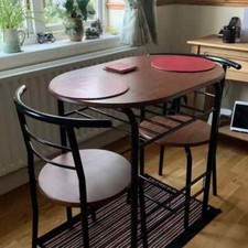 Set tavolino e 2 sedie cucina rustico metallo compatto colazione pranzo bar