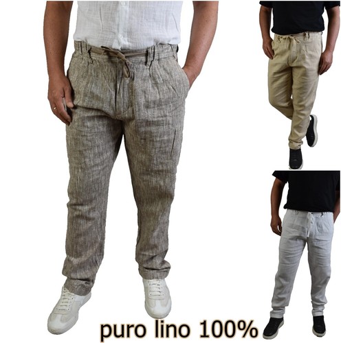 Pantaloni lino uomo - pantaloni, estivi