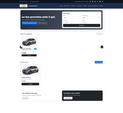 Sito web completo gestione