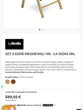 set 4 sedie artigianali massello-rattan nuove