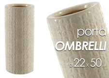 PORTA OMBRELLI CERAMICA ANTICATO STILE ARTISTICO TONDO STUDIO PANNA 50*22CM