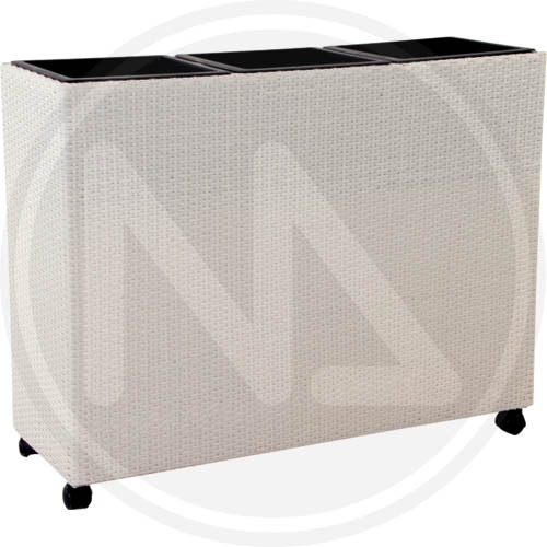 Vaso polyrattan bianco - vaso,