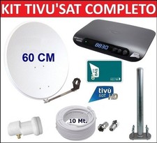 Kit Parabola Satellitare 60 Cm Con Decoder Tivusat HD Con Scheda Tessera Tv Sat