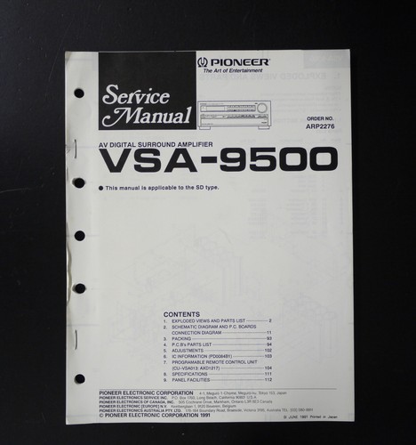 Originale pioneer vsa 9500 - originale,