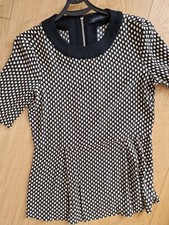 Blusa Casacca Camicia Zara Fantasia Geometrica Manica 3/4 e Dettagli Neri