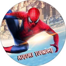 Cialda SPIDERMAN Decorazione Torta Ostia o Zucchero nome NOME - MARVEL