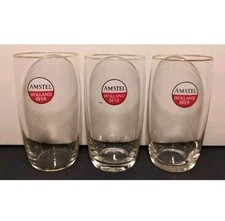 3 BICCHIERI AMSTEL HOLLAND BEER-BIRRA LAGER BIER CERVEZA-VETRO/GLASSES-VINTAGE
