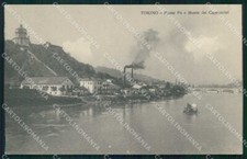 Torino Città Fiume Po Monte dei Cappuccini Barca cartolina MZ6124