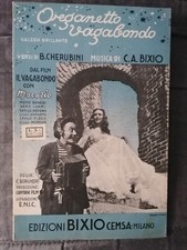 ANTICO SPARTITO MUSICALE ORGANETTO VAGABONDO ENTRA ALTRE FOTO ,