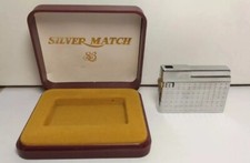 ACCENDINO SILVER MATCH-CON SCATOLA/BOX-LIGHTER-MECHERO-BRIQUET-FEUERZEUG-VINTAGE