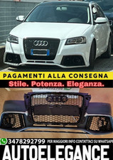 0750✨PARAURTI ANTERIORE RS3 STYLE PER AUDI A3 8P SPORTBACK / CABRIO (2009–2012)✨
