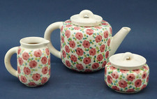 ROMETTI Servizio ceramica teiera lattiera zuccheriera Art DECO Umbertide 1900 XX