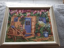 QUADRO MEZZOPUNTO con CORNICE su misura (grandi dimensioni cm. 56 x 46)