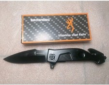 Coltello Browning pieghevole Da336 caccia acciaio inox comodo Con RompiVetro