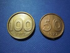 COPPIA DI GETTONI MONETE IN PLASTICA " GIOCATTOLI VAMA " LIRE 100 e 20 - 1977 - 