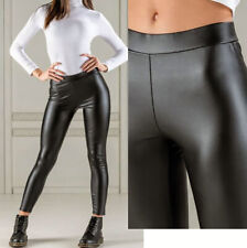 Leggings donna Eletta Milano in eco pelle con interno felpa termica art EL-202