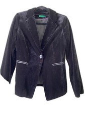 Giacca Nera da Donna In Velluto. Benetton.
